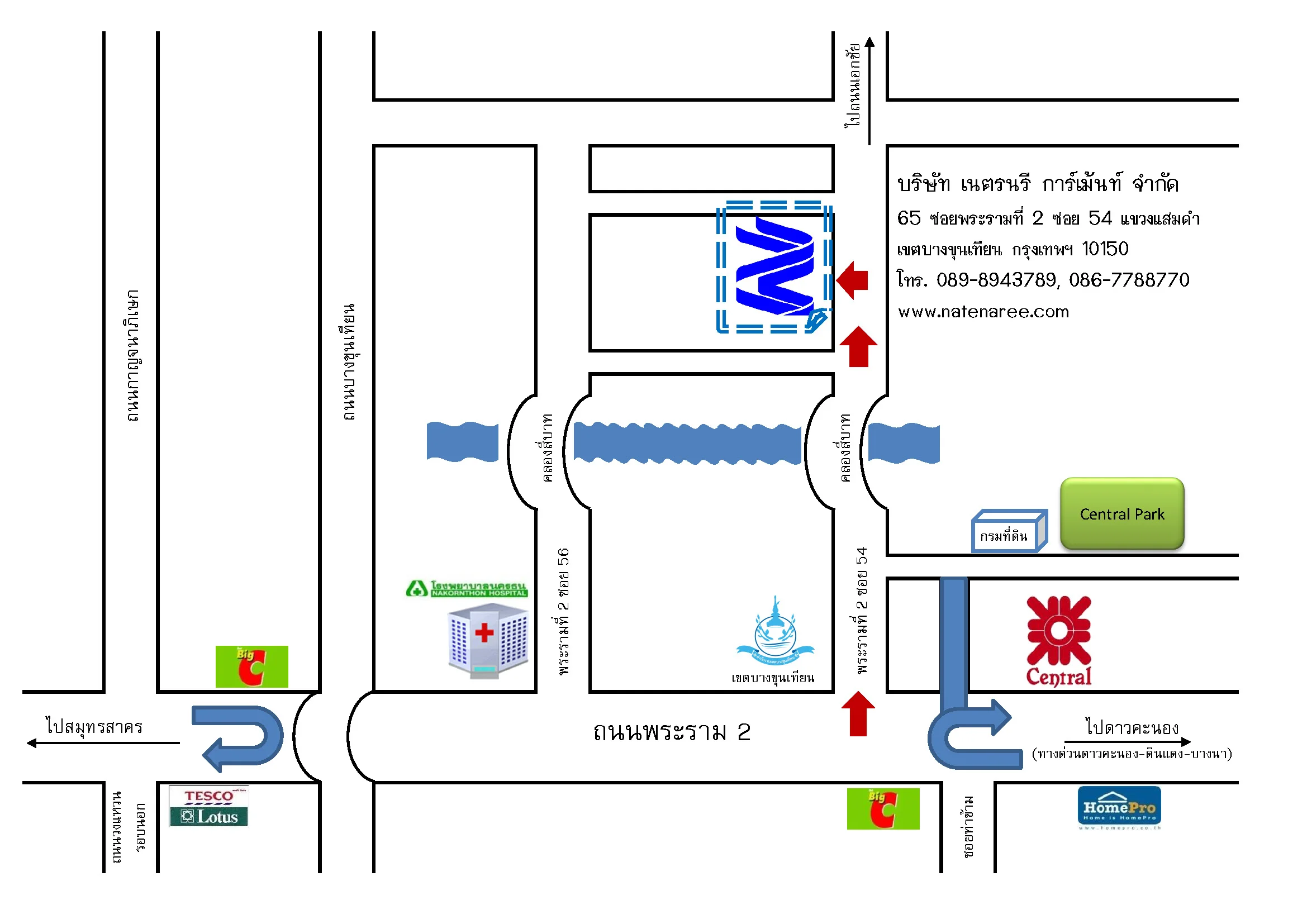 แผนที่ไปโรงงานเนตรนรี การ์เม้นท์